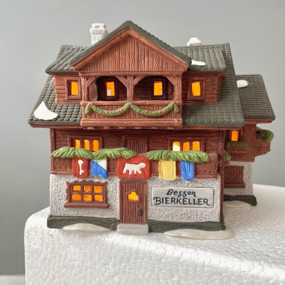 Department 56 Besson Bierkeller Alpine Village 56.65405 1986 Lighted Ski House - Picture 2 of 15